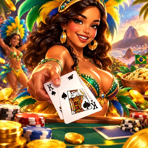 Mesa de blackjack ao vivo com cartas e fichas