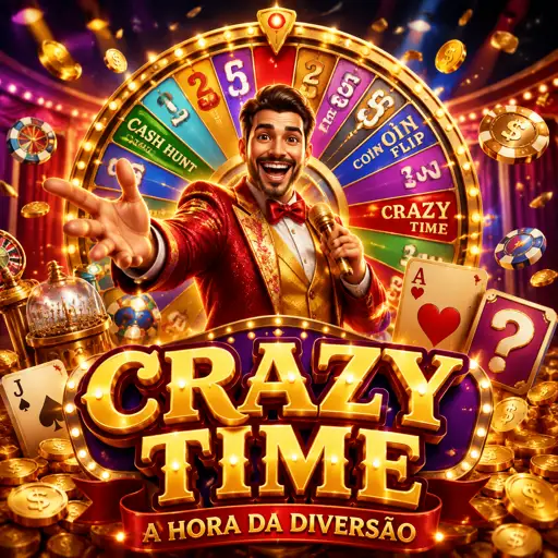 roda do Crazy Time com segmentos coloridos de números e bônus