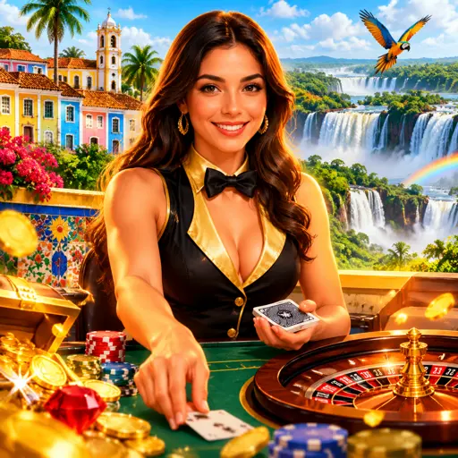 Vista ampla de cassino ao vivo convidando para a mesa