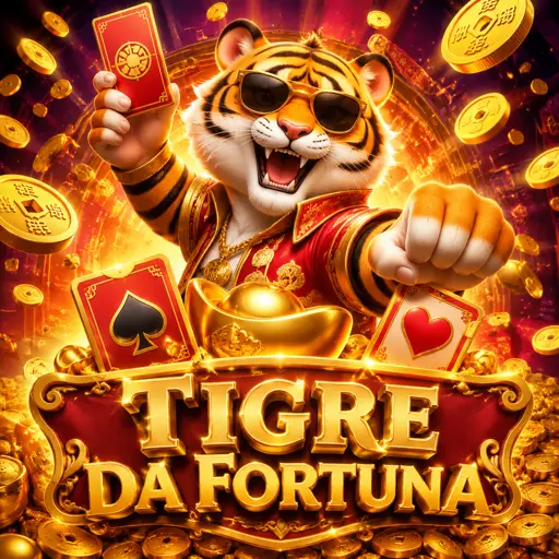 tela do slot Fortune Tiger com tigre dourado e símbolos de fortuna